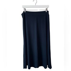 NWT J.Jill Wearever Collection Knit Midi Skirt Deep Blue 1X Stretch Rayon